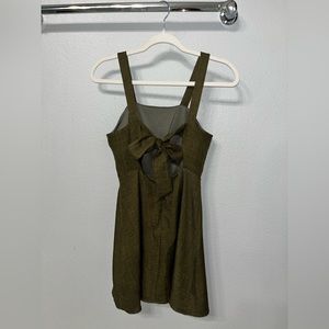 Altar'd State XS Green Dress Sleeveless Midi Pullover Tie ALine.